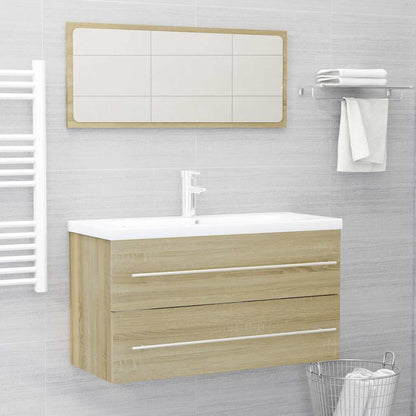 vidaXL Bathroom Furniture Set | Sonoma oak | Engineered wood | Large