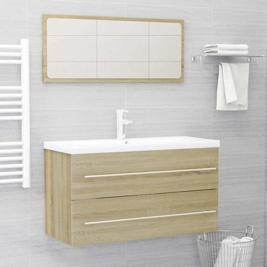 vidaXL Bathroom Furniture Set | Sonoma oak | Engineered wood | Large