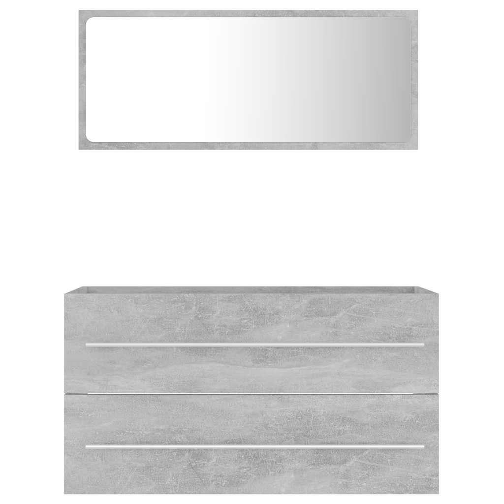 vidaXL Bathroom Furniture Set | Concrete grey | Engineered wood | Medium