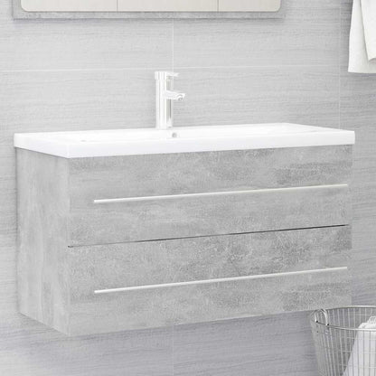 vidaXL Bathroom Furniture Set | Concrete grey | Engineered wood | Medium