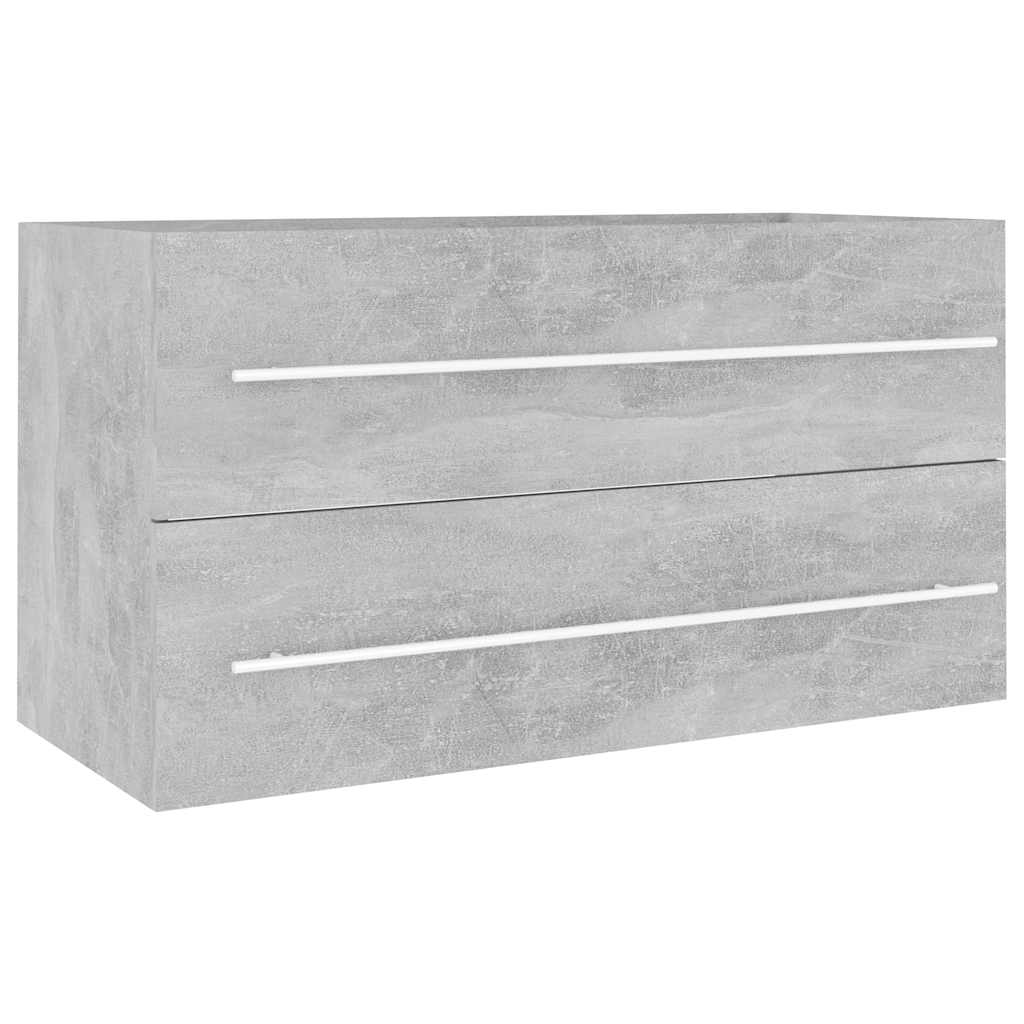 vidaXL Bathroom Furniture Set | Concrete grey | Engineered wood | Medium