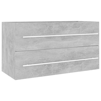 vidaXL Bathroom Furniture Set | Concrete grey | Engineered wood | Medium