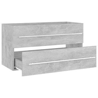 vidaXL Bathroom Furniture Set | Concrete grey | Engineered wood | Medium