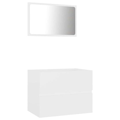 vidaXL Bathroom Furniture Set | White | Engineered Wood, Acrylic | Medium