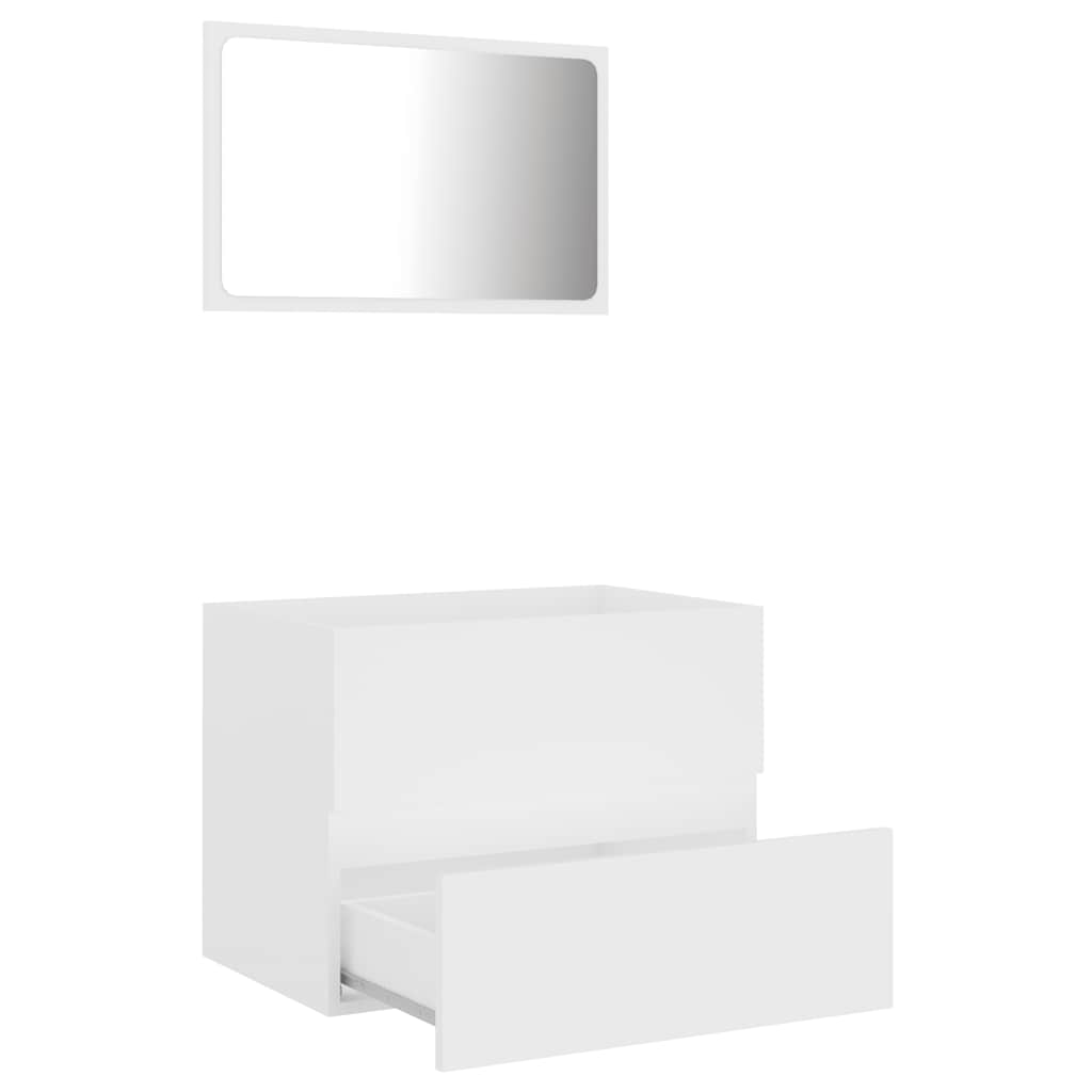 vidaXL Bathroom Furniture Set | White | Engineered Wood, Acrylic | Medium