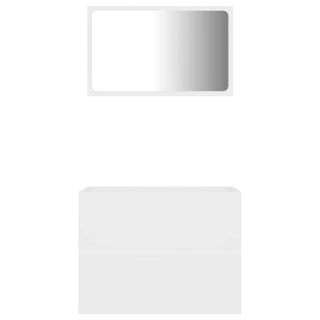 vidaXL Bathroom Furniture Set | White | Engineered Wood, Acrylic | Medium