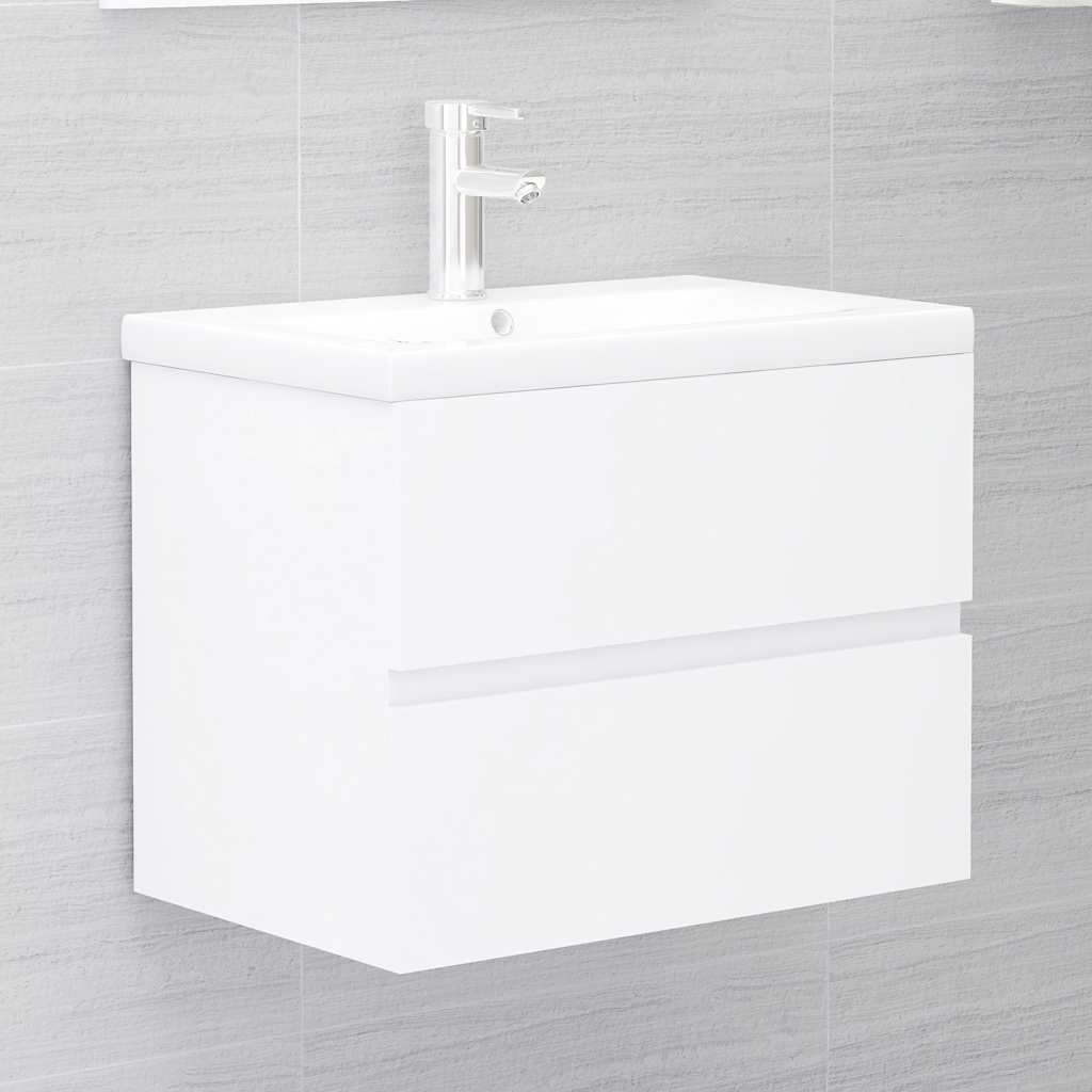 vidaXL Bathroom Furniture Set | White | Engineered Wood, Acrylic | Medium