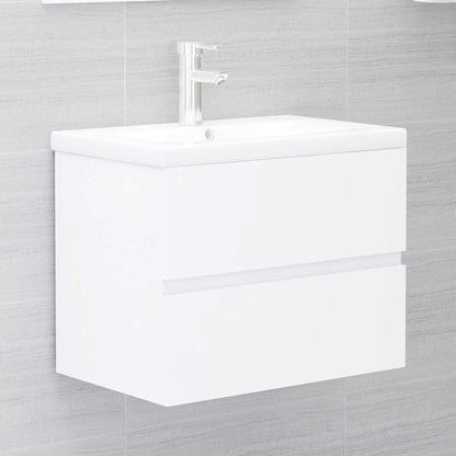 vidaXL Bathroom Furniture Set | White | Engineered Wood, Acrylic | Medium