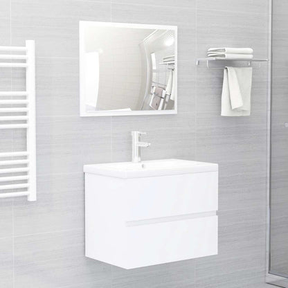 vidaXL Bathroom Furniture Set | White | Engineered Wood, Acrylic | Medium