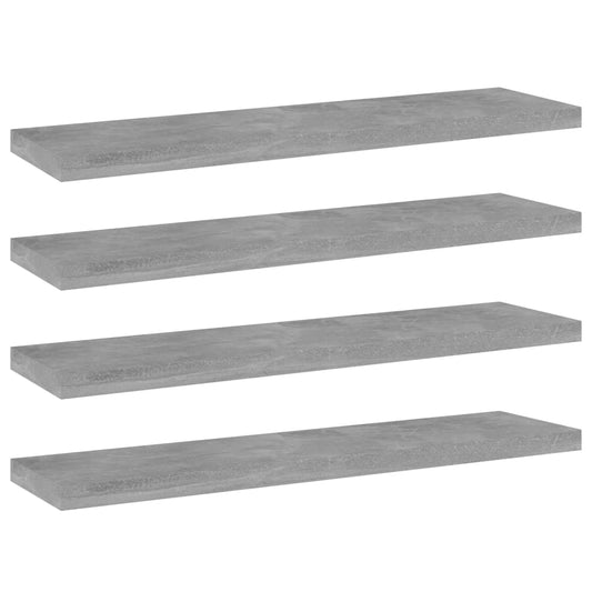 805130 vidaXL Bookshelf Boards 4 pcs Concrete Grey 40x10x1,5 cm Engineered Wood