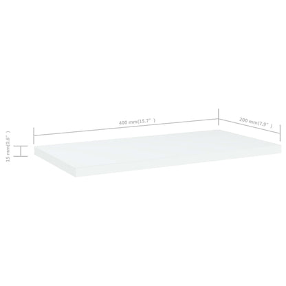805138 vidaXL Bookshelf Boards 4 pcs White 40x20x1,5 cm Engineered Wood