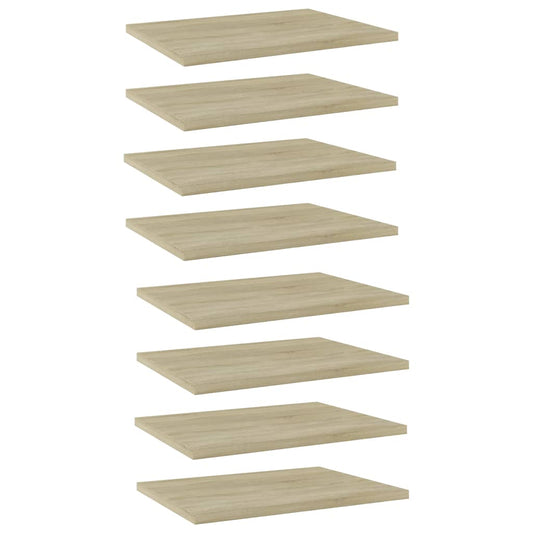 805161 vidaXL Bookshelf Boards 8 pcs Sonoma Oak 40x30x1,5 cm Engineered Wood