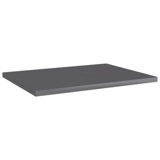 805168 vidaXL Bookshelf Boards 4 pcs High Gloss Grey 40x30x1,5 cm Engineered Wood