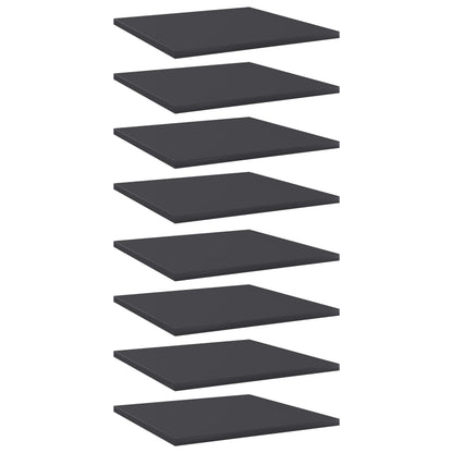 vidaXL Bookshelf Boards 8 pcs Grey 40x40x1.5 cm Engineered Wood