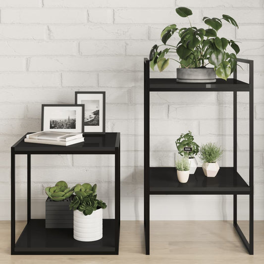 805183 vidaXL Bookshelf Boards 8 pcs High Gloss Black 40x40x1,5 cm Engineered Wood