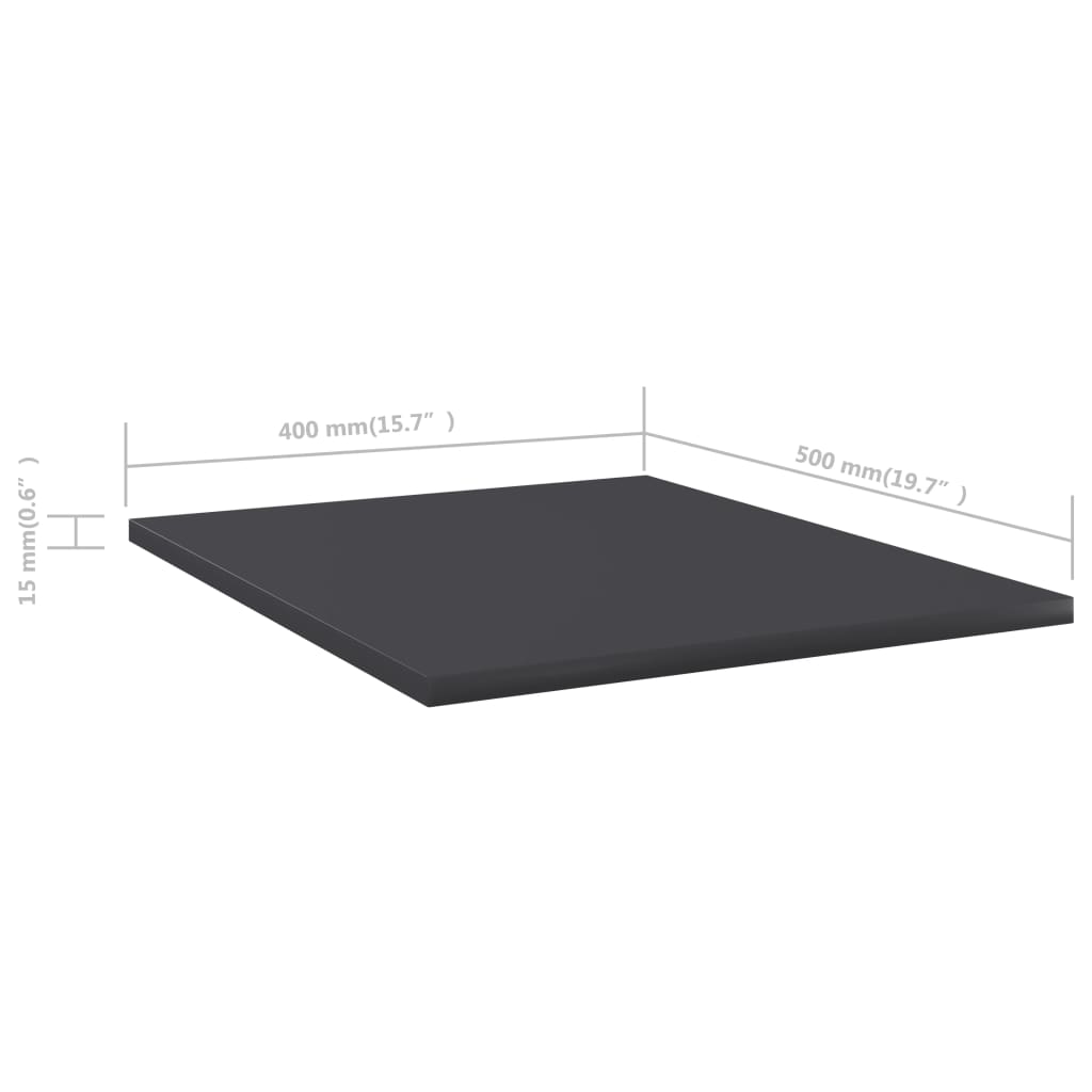 vidaXL Bookshelf Boards 8 pcs Grey 40x50x1.5 cm Engineered Wood