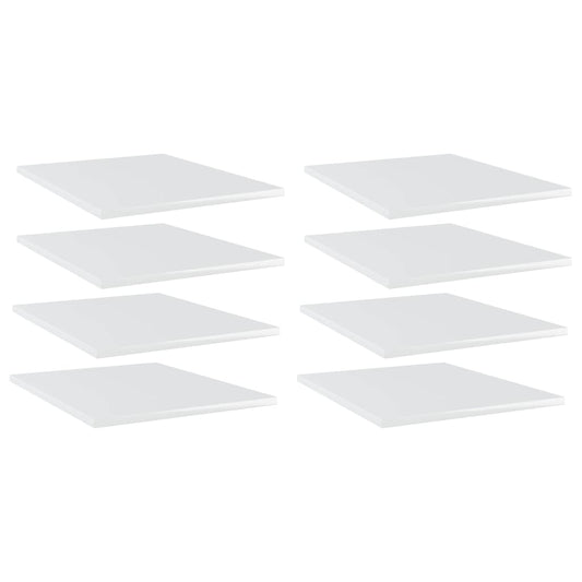 805197 vidaXL Bookshelf Boards 8 pcs High Gloss White 40x50x1,5 cm Engineered Wood