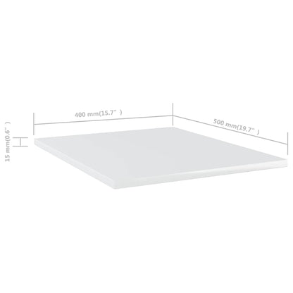 805197 vidaXL Bookshelf Boards 8 pcs High Gloss White 40x50x1,5 cm Engineered Wood