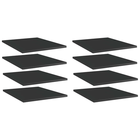 805199 vidaXL Bookshelf Boards 8 pcs High Gloss Black 40x50x1,5 cm Engineered Wood