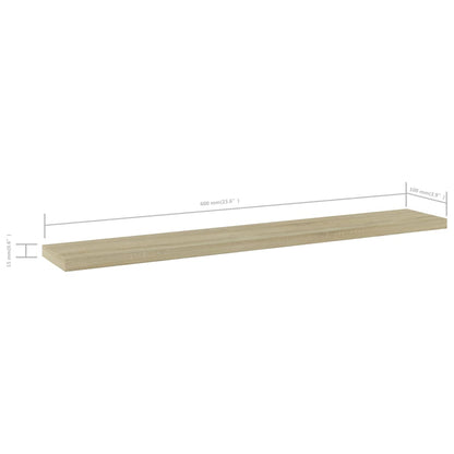 805208 vidaXL Bookshelf Boards 4 pcs Sonoma Oak 60x10x1,5 cm Engineered Wood