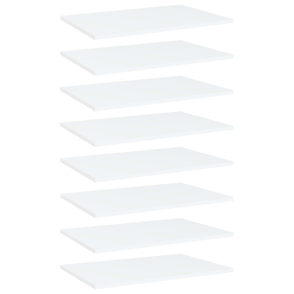 vidaXL Bookshelf Boards 8 pcs White 60x40x1.5 cm Engineered Wood