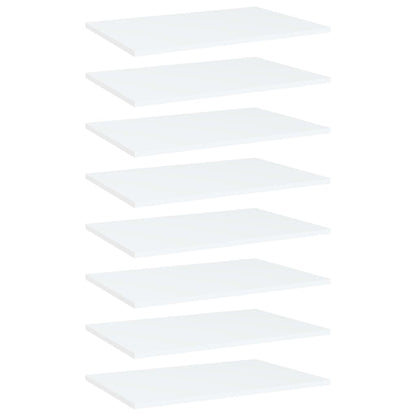 vidaXL Bookshelf Boards 8 pcs White 60x40x1.5 cm Engineered Wood