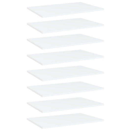 805251 vidaXL Bookshelf Boards 8 pcs White 60x40x1,5 cm Engineered Wood