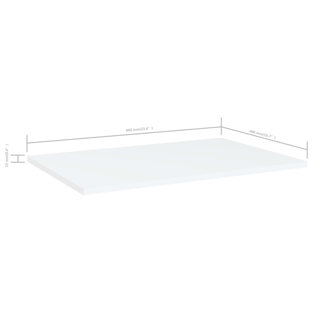 vidaXL Bookshelf Boards 8 pcs White 60x40x1.5 cm Engineered Wood