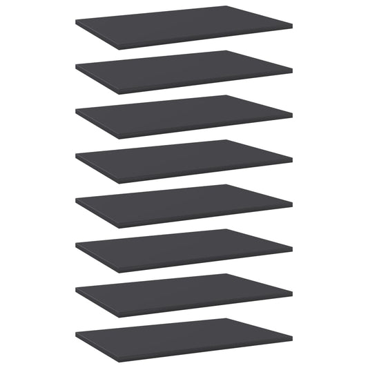 805255 vidaXL Bookshelf Boards 8 pcs Grey 60x40x1,5 cm Engineered Wood