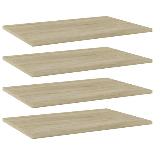 805256 vidaXL Bookshelf Boards 4 pcs Sonoma Oak 60x40x1,5 cm Engineered Wood