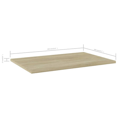 805256 vidaXL Bookshelf Boards 4 pcs Sonoma Oak 60x40x1,5 cm Engineered Wood
