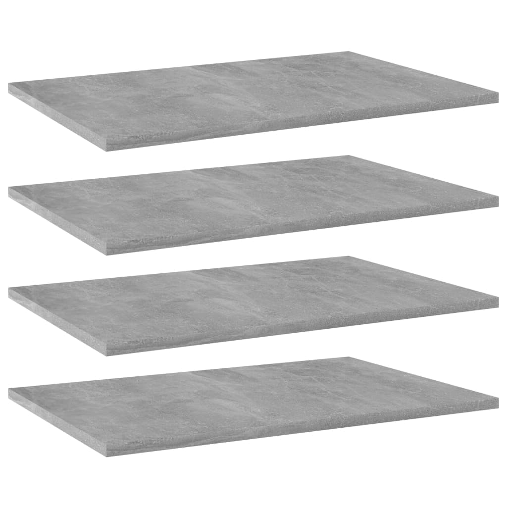 805258 vidaXL Bookshelf Boards 4 pcs Concrete Grey 60x40x1,5 cm Engineered Wood