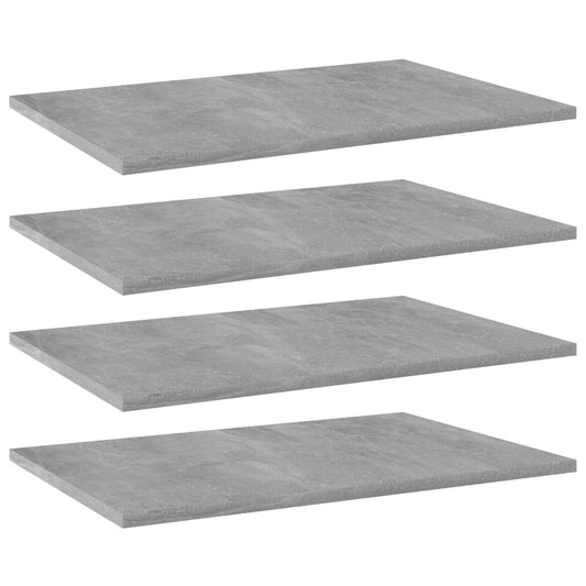 805258 vidaXL Bookshelf Boards 4 pcs Concrete Grey 60x40x1,5 cm Engineered Wood
