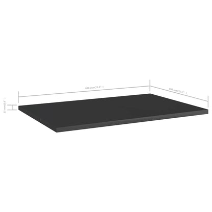 805263 vidaXL Bookshelf Boards 8 pcs High Gloss Black 60x40x1,5 cm Engineered Wood