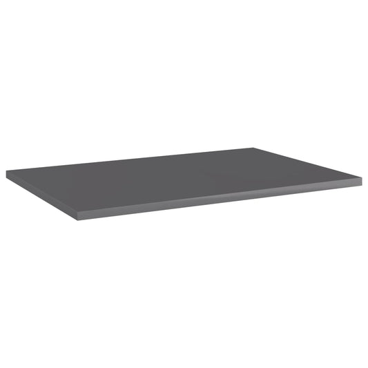 805265 vidaXL Bookshelf Boards 8 pcs High Gloss Grey 60x40x1,5 cm Engineered Wood