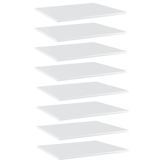 805277 vidaXL Bookshelf Boards 8 pcs High Gloss White 60x50x1,5 cm Engineered Wood