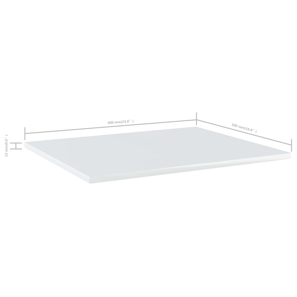805277 vidaXL Bookshelf Boards 8 pcs High Gloss White 60x50x1,5 cm Engineered Wood