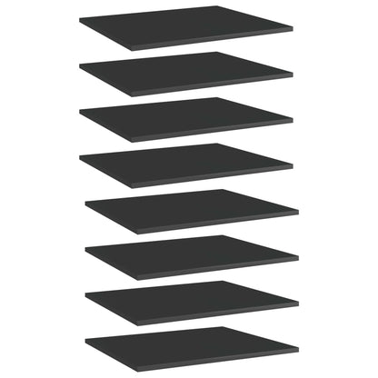 805279 vidaXL Bookshelf Boards 8 pcs High Gloss Black 60x50x1,5 cm Engineered Wood