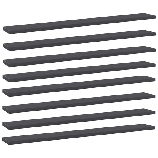 805287 vidaXL Bookshelf Boards 8 pcs Grey 80x10x1,5 cm Engineered Wood