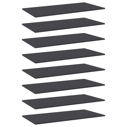 vidaXL Bookshelf Boards 8 pcs Grey 80x20x1.5 cm Engineered Wood