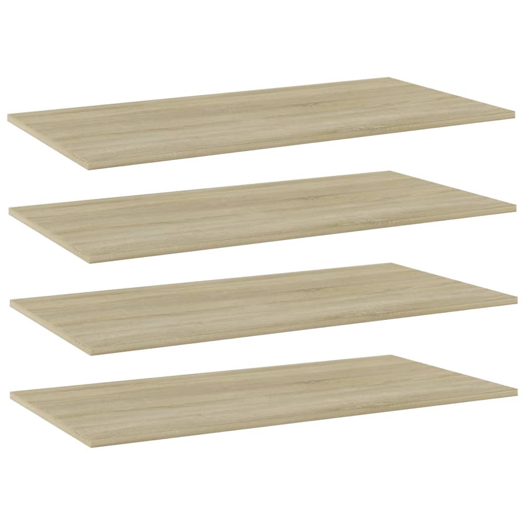 805304 vidaXL Bookshelf Boards 4 pcs Sonoma Oak 80x20x1,5 cm Engineered Wood