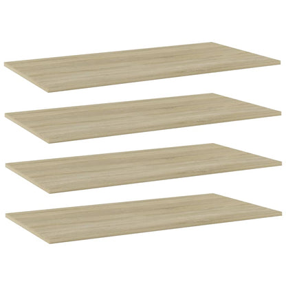 805304 vidaXL Bookshelf Boards 4 pcs Sonoma Oak 80x20x1,5 cm Engineered Wood