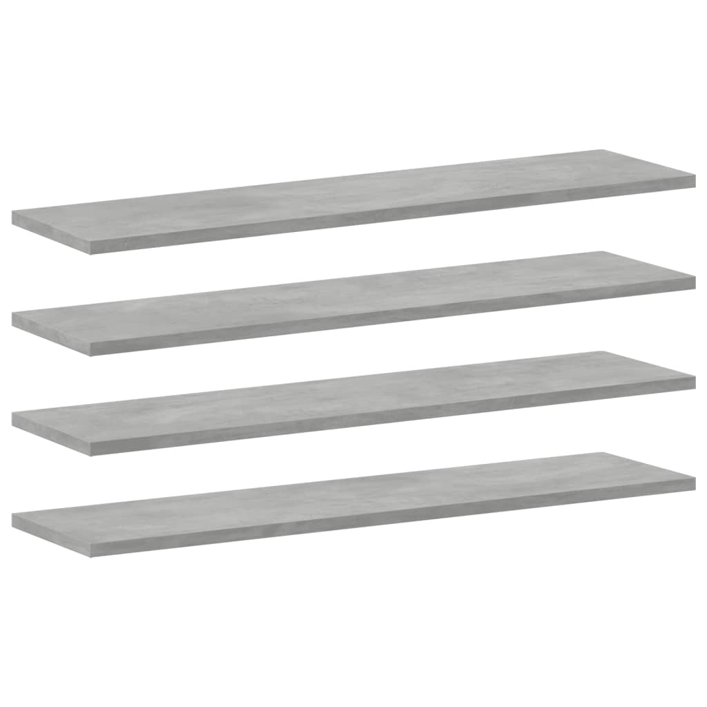 805306 vidaXL Bookshelf Boards 4 pcs Concrete Grey 80x20x1,5 cm Engineered Wood