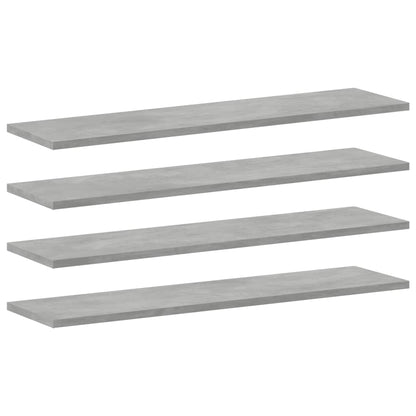 805306 vidaXL Bookshelf Boards 4 pcs Concrete Grey 80x20x1,5 cm Engineered Wood