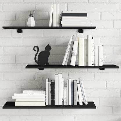 805316 vidaXL Bookshelf Boards 4 pcs Black 80x30x1,5 cm Engineered Wood