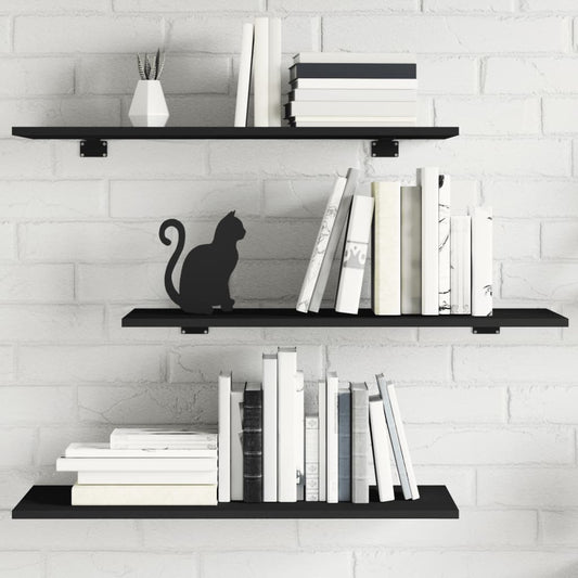 805316 vidaXL Bookshelf Boards 4 pcs Black 80x30x1,5 cm Engineered Wood