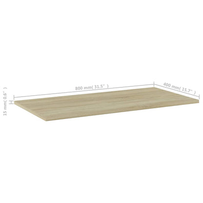 805336 vidaXL Bookshelf Boards 4 pcs Sonoma Oak 80x40x1,5 cm Engineered Wood