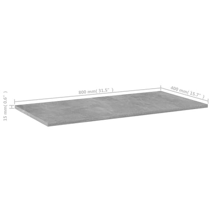 805338 vidaXL Bookshelf Boards 4 pcs Concrete Grey 80x40x1,5 cm Engineered Wood
