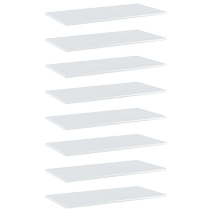 805341 vidaXL Bookshelf Boards 8 pcs High Gloss White 80x40x1,5 cm Engineered Wood