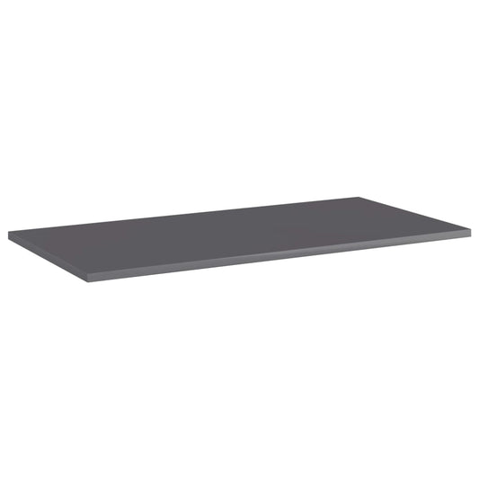 805345 vidaXL Bookshelf Boards 8 pcs High Gloss Grey 80x40x1,5 cm Engineered Wood